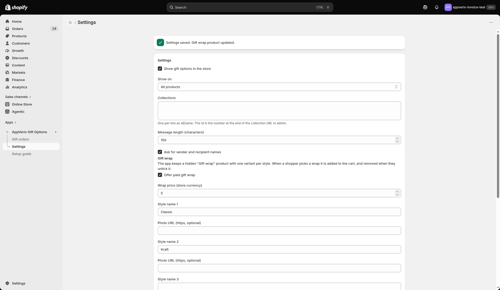 Einstellungen im Shopify-Admin